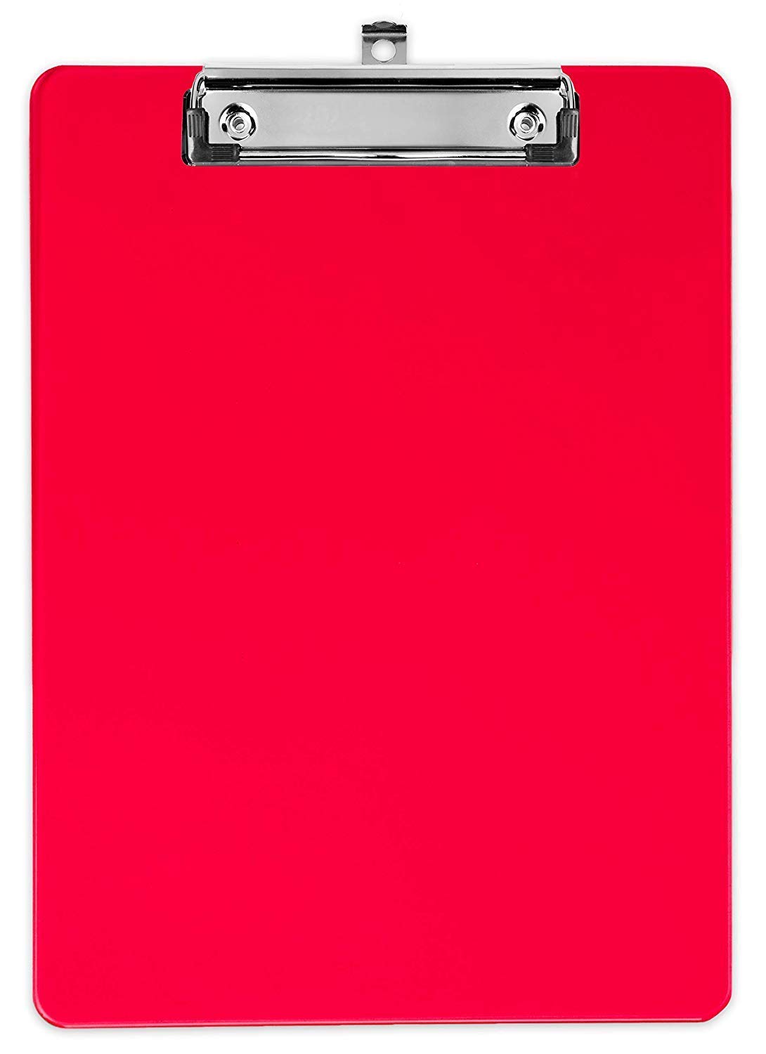 Red Plastic Clipboards (Set of 12) Multi Pack Clipboard - Strong 12.5 x 9 Inch | Holds 100 Sheets! Acrylic Clipboards with Low Profile Clip | Cute Aesthetic College School Supplies for Girls & Boys