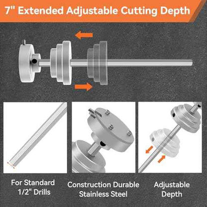 Inside Pipe Cutter for PVC Pipe-Aluminum Alloy Internal PVC Pipe Cutter for 1-1/2"and 2"Pvc Pipe, 7"Adjustable Cutting Depth PVC Pipe Cutter Tool Suitable for ABS, PVC, CPVC, PE, or PP Material