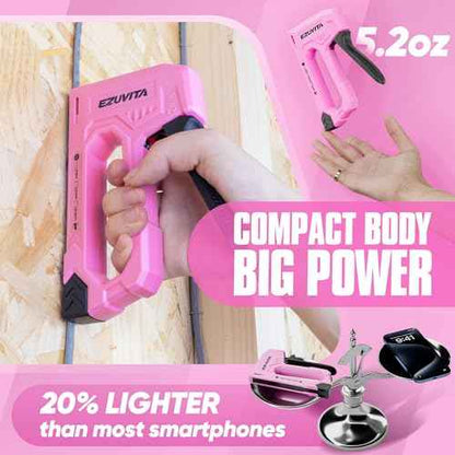 Light Duty Staple Gun for Wood, Pink Upholstery Staple Gun Kit with 2000pcs JT21 Staples 1/4, 5/16, 3/8 inch and Staple Remover, Stapler Gun for Crafts, DIY, Classroom, Decoration