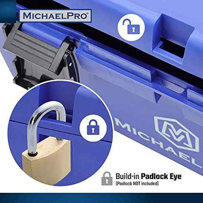 MichaelPro MP014035 17-Inch Tool Box | Removable Inner Tray | Carrying Case for Screws, Bolts, Nuts, Toys, Small Parts Organizer for Fasteners and Crafts