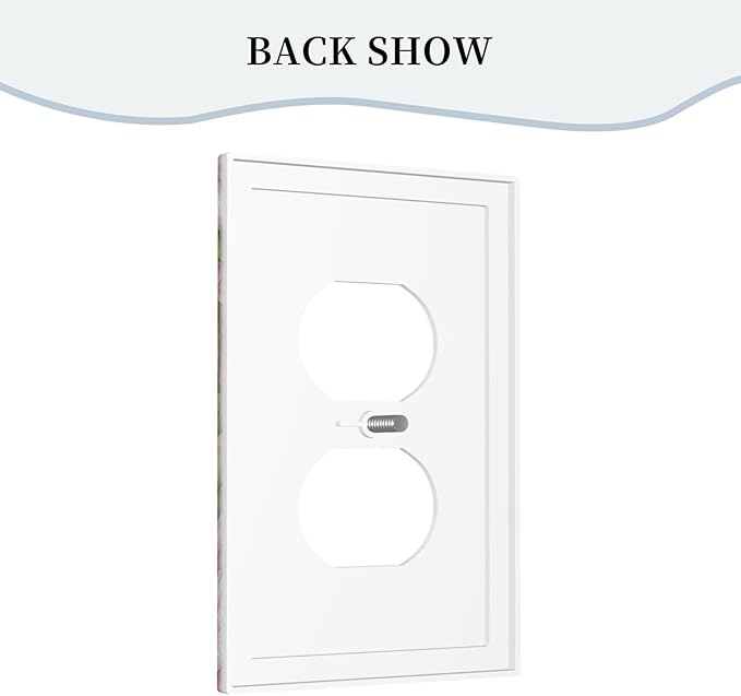 Decorative Art Light Switch Covers Blossom & Hummingbird 1 Gang Single Duplex Outlet Wall Plate Switchplate Electrical Faceplate for Home Decor