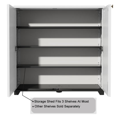KINYING Outdoor Storage Cabinet Waterproof, 60 Gallon Resin Outdoor Storage Shed for Patio/Garden/Backyard, Outdoor Storage Box for Cushions,Garden Tools and Pool Supplies(White with 1 Shelving)