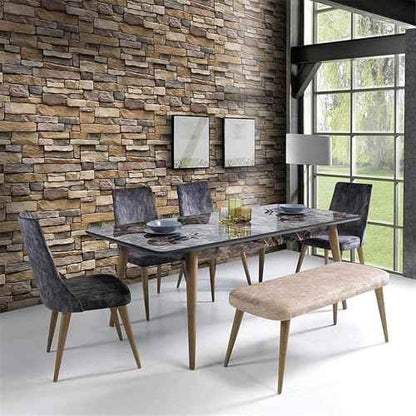 Yancorp 18"x120" Brick Wallpaper Peel and Stick Modern Stone Contact Paper Backsplash Self-Adhesive Wall Paper Kitchen Bedroom Accent Wall Brown Beige Removable Wallpaper