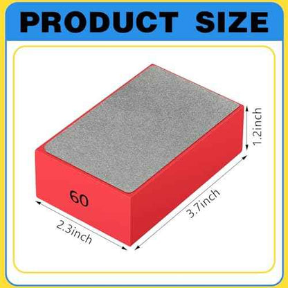 7 Pcs Diamond Hand Polishing Pads 60/100/200/400/800/1500/3000 Grit Diamond Sanding Pads Wet and Dry Sanding Block with Sponge Backing for Glass Tile Stone Concrete Granite Marble Ceramics