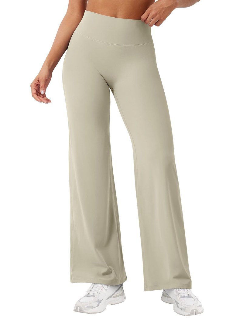 YEOREO Workout Leggings Womens No Front Seam Straight Leggings 29" High Waist Buttery Eddiy Gym Yoga Pants Light Sand XL