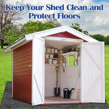 Ogrmar 6x8.2FT Outdoor Storage Shed Mat, Waterproof Felt & PE Backing, Non-Slip, Easy to Clean & Cut, Gray