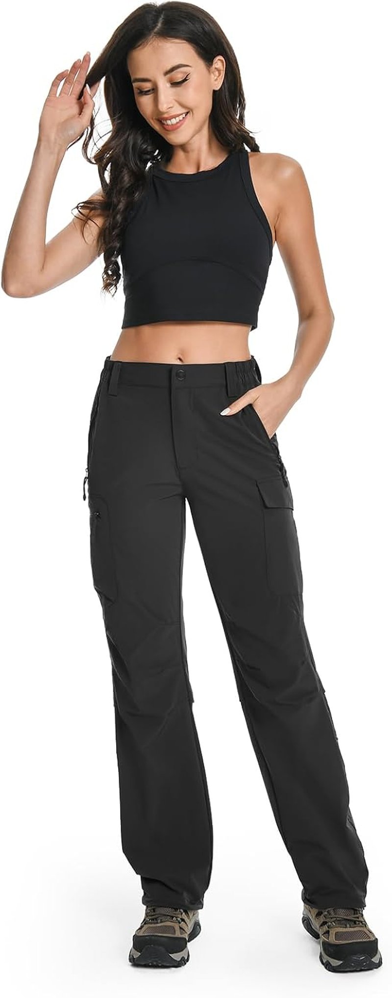 Women's Hiking Pants - Lightweight Quick Dry Water Resistant Cargo Travel Pants | All Seasons, Summer Use