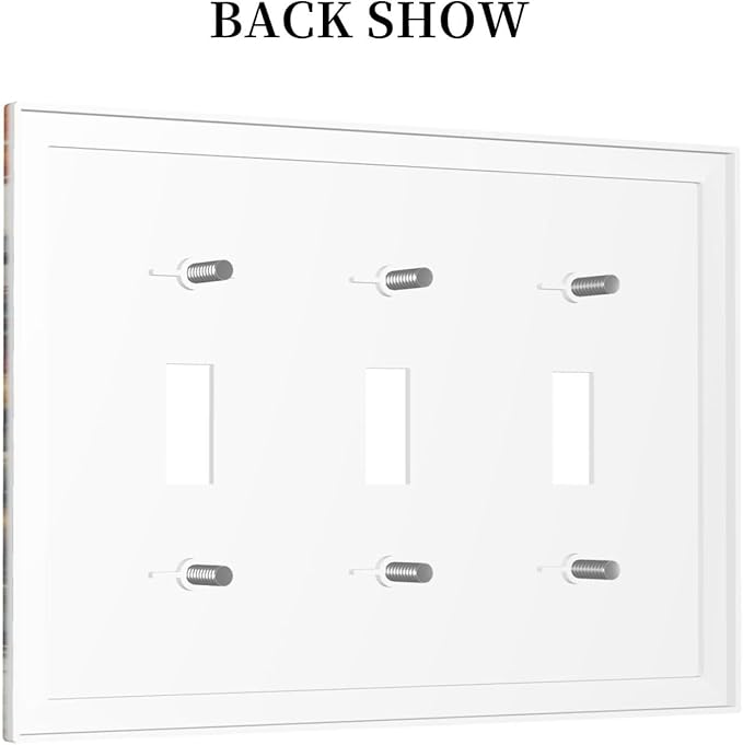 Decorative Art Light Switch Covers Lake & Pagoda in Fall 3 Gang Triple Toggle Wall Plate Decorative Switch plate Electrical Faceplate for Home Decor