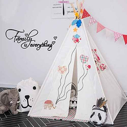 Family is Everything Heart Shape - Carved Black Vinyl Quotes Wall Decal Room Decoration Home Decor Art Letters Lettering Words for Living Room Bedroom