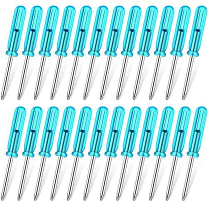 100 Pcs Pocket Screwdriver Mini Tops Tiny 2.0 mm Pocket Cross Eyeglass Screwdriver with Blue Handle for Watches Cellphone HDD Camera Laptop Repair Tool (Cross)