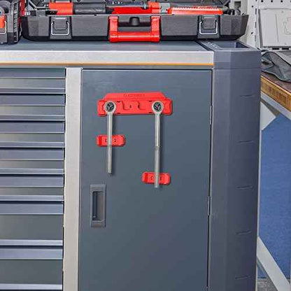 EZRED EZRH4 Magnetic 3/8" Ratchet Holder, Red, Holds 4 Ratchets