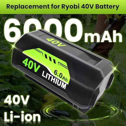Replacement for Ryobi 40V Battery Compatible with Ryobi 40V Lithium Battery OP4040 OP4050A OP40602 OP40201 OP4026 OP4026A OP4015 OP4060 Cordless Power Tools