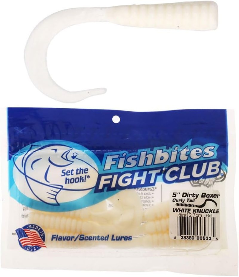Curly Tail Fishing Lures - Fishbites Fight Club Dirty Boxer Design | Durable & Effective