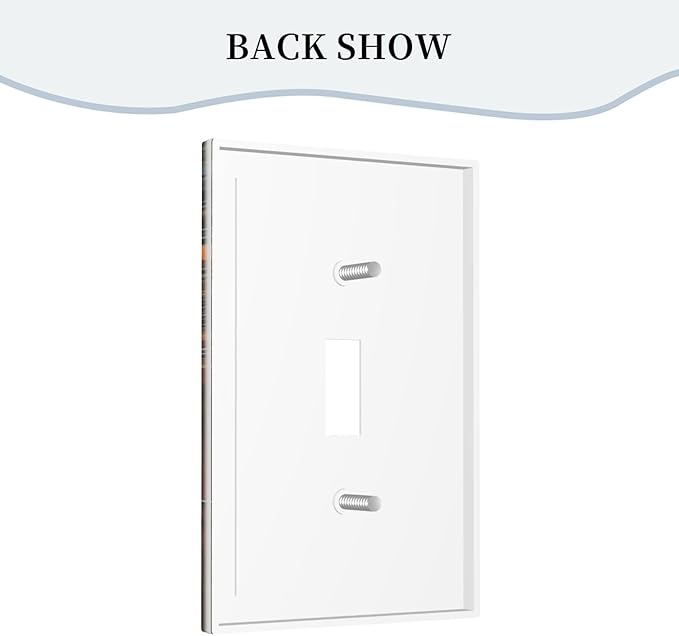 City Light Moon Bus Abstract Art Light Switch Covers 1 Gang Single Toggle Wall Plate Decorative Switchcover Electrical Switchplate for Country Living Decor