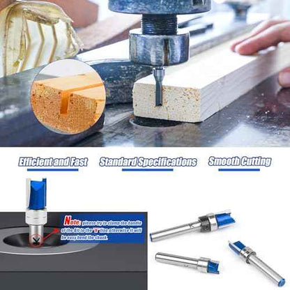 6Pcs Pattern Flush Trim Router Bits 1/4 Inch Shank, Carbide Tipped Template Top Bearing Flush Trim Cut Router bit Set, Pattern and Mortising Trim Router Bit for Wood Trimming