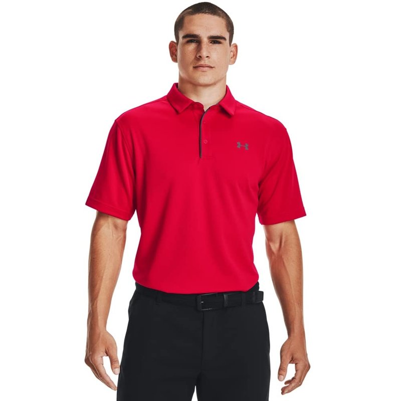 Under Armour Men's Tech Golf Polo, Red (600)/Graphite, 4X-Large Tall