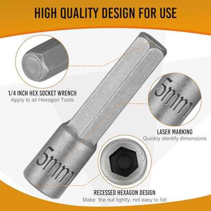 23 Pcs Power Nuts Driver Drill Bit Tools Set 1/4'' Driver Hex Shank Keys Metric Socket Wrench Screw Impact Bit Set for Power Tools, Electric Drills Screwdrivers Socket Wrench
