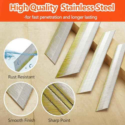 15 Gauge 304 Stainless Steel DA Angled Finish Nails, 34-Degree 1-1/2 Inch 1000-Pack for Pneumatic, Electric Angled Finish Nailer