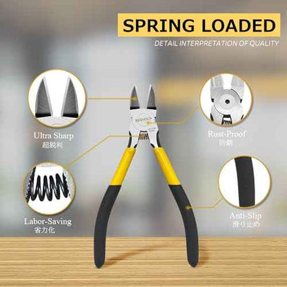 Wire Cutters6.5 inch, 2 Pack, Flush Cutters,BOOSDEN Spring Loaded Cutting Pliers,Side Cutters