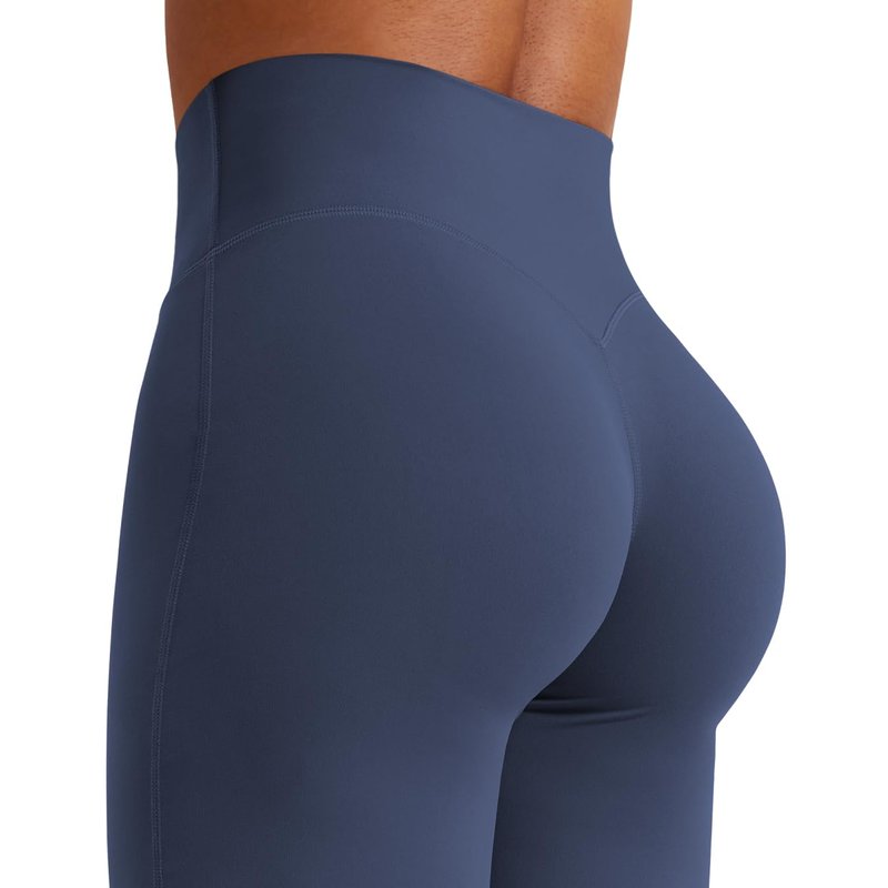 YEOREO Workout Leggings Womens No Front Seam Straight Leggings 35" High Waist Buttery Eddiy Gym Yoga Pants Navy Blue XS