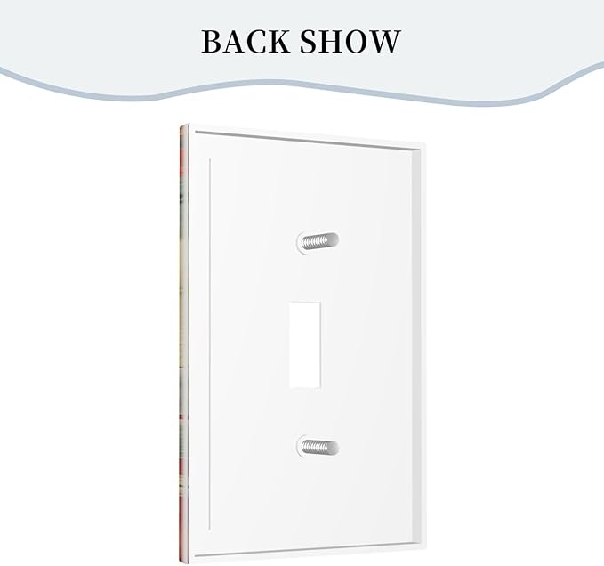 Colorful Feathers Blue Red Light Switch Covers 1 Gang Single Toggle Wall Plate Decorative Switchcover Electrical Switchplate for Country Living Decor