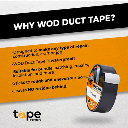 WOD DTC10 Advanced Strength Industrial Grade Red Duct Tape, 3/4 inch x 60 ft. Waterproof, UV Resistant For Crafts & Home Improvement