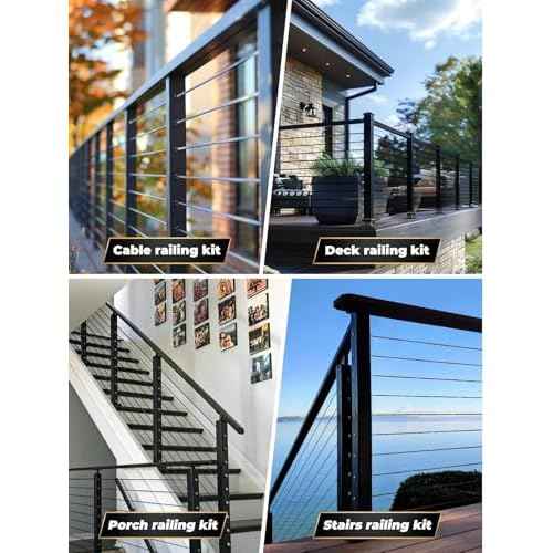 TooTaci T316 Stainless Steel Cable Railing Kit - 500FT 1/8 Black Wire Rope, 7x7 Flexible Strands, 1800LB Marine Grade Cable - Durable Outdoor Deck Railing Wire for Balcony, Fence, Stair, DIY Projects