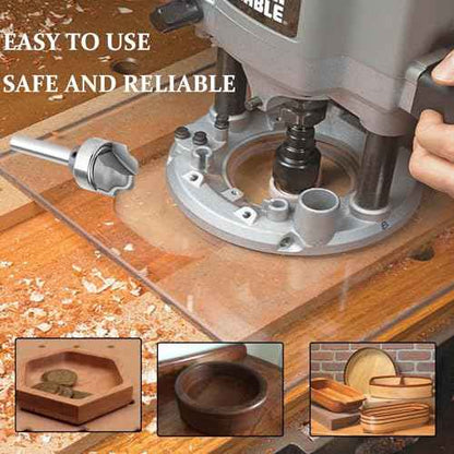 SpeTool Juice Groove Router Bits with Bearing 1/8" Radius 1/4" Shank, Bowl and Tray Router Bit for Crafting Drainage Grooves, Decorative Edges and Custom Woodworking Projects