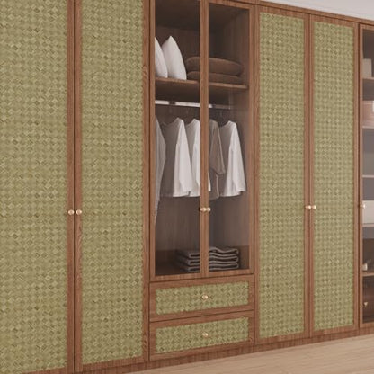 VaryPaper 15.7''x78.7'' Tan Brown Woven Grasscloth Peel and Stick Wallpaper Textured Grass Cloth Contact Paper for Cabinets Waterproof Self Adhesive Linen Vinyl Wall Paper Roll for Bedroom Living Room