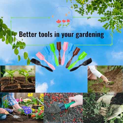 10Pcs NINGDAN Mini Shovel,Plastic Mini Gardening Shovel Spoons Soil Scoops,Cultivation Digging Transplanting Tools for Succulents Potted Flowers,Succulent Sand Scoops/Coffee Beans/Milk Powder Scoops