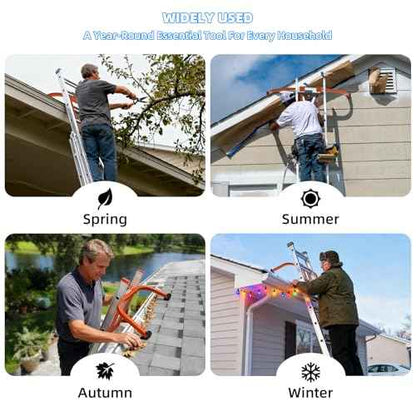 Extension Ladder Stabilizer-Ladder Standoff for Roof Gutter-500 Lbs Capacity-Heavy Duty Alloy Steel Ladder Hook-Wing Span Wall Extension Accessory Arms with Anti-Slip Rubber Feet/U Bolt