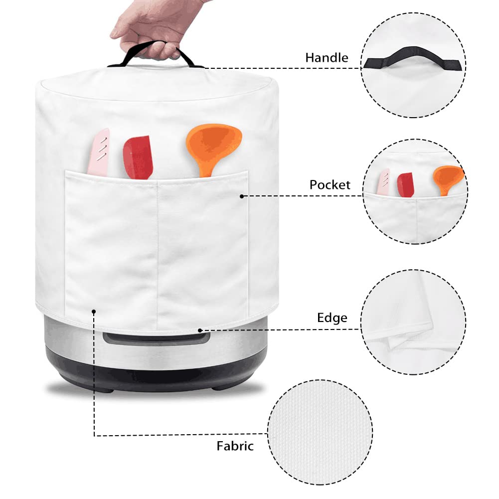 Tutolipy Candy Cane Kitchen Appliance Covers with Top Handle Christmas Air Fryer Cover 6 Quart Red Xmas Decor Pressure Cooker Protectors with Pocket