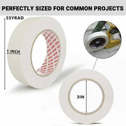 SWRT Masking Tape 1 Inch Wide x 55 Yards, 36 Rolls, Bulk Pack