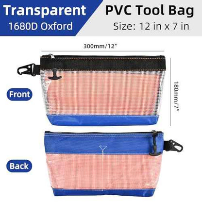 4Pcs Clear Tool Pouch, 11" Zipper Pouches, Durable Organizer Bag for Box Organizers and Storage, Heavy Duty Small
