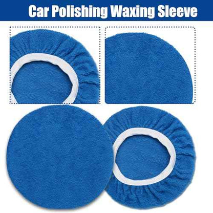 6 PCS Car Buffing Pads for 9-10 Inch Orbital Polisher, Microfiber Polishing Pad Buffer Polisher Bonnets, 9-10 Inch Polishing Pads Cover Waxing Pads for Car Detailing (Blue)