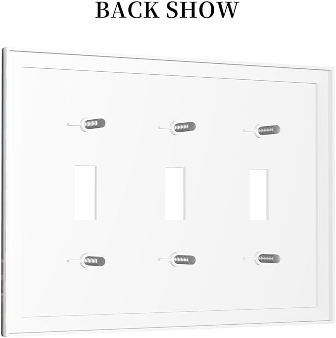Decorative Art Light Switch Covers Seaside Window View 3 Gang Triple Toggle Wall Plate Decorative Switch plate Electrical Faceplate for Home Decor