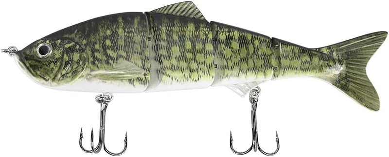 10-Inch Multi-Jointed Swimbait Fishing Lures - 4-Segment Giant Sinking Bass Crankbaits with Treble Hook