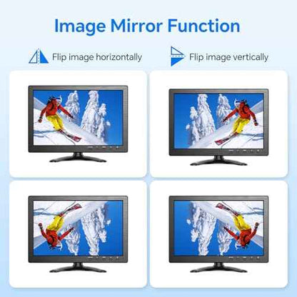 Eyoyo 10.1 inch Security Monitor 1366x768 Resolution, Small HDMI Monitor Supporting HDMI VGA AV BNC USB Input, Small Screen with Built-in Speakers for PC CCTV Camera NVR(EM101AD)