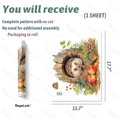 Cute Hedgehog in Tree Hole Wall Decal Nursery Animal Wall Sticker Removable Peel and Stick Wall Art Decor for Kid Baby Classroom Preschool Living Room Playroom Bedroom School