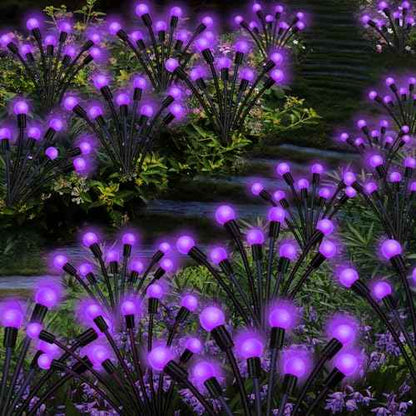 Kohlrabi Solar Garden Lights Outdoor, 6 Pack 60 LED Solar Purple Firefly Lights Waterproof, Sway by Wind, Halloween Swaying Light for Yard Patio Backyard Garden Planter Flower Bed Pathway Decoration