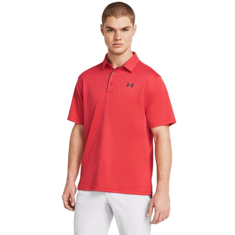 Under Armour Men's Tech Golf Polo, (814) Red Solstice / / Pitch Gray, Medium