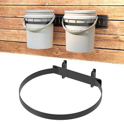 lesolar 5 Gallon Bucket Holder for E Track, Heavy Duty Wall Mounted Bucket Hanger E Track Accessories, Metal Water Buckets Organizer for Enclosed Trailer, Workshop and Garage