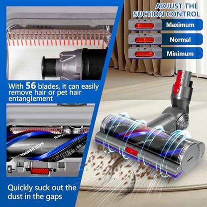 Upgraded High Torque Head Replacement Compatible with Dyson V10 V11 V15 Vacuum Cleaner, Replacement Vacuum Head with Anti-Tangle and Adjustable Suction Suitable for Hardwood Floor & Carpet and Rug