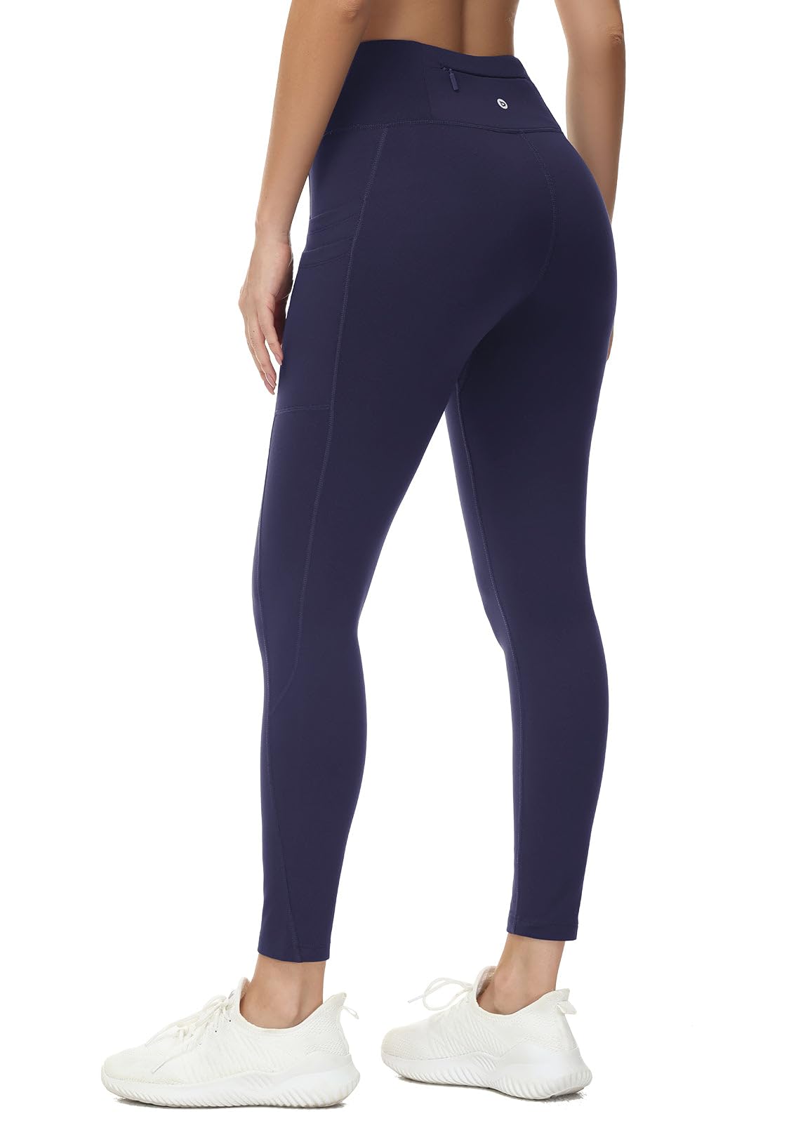 baleaf Fleece Lined Leggings Women Water Resistant 25" Petite Winter Warm Legging Thermal Running Tights Yoga Hiking Pants Navy XS