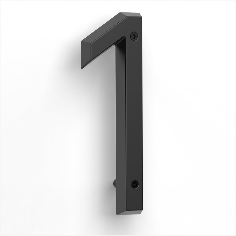 6" Floating House Number for Outside, Metal Modern House Numbers, 3D Modern Mailbox Number, House Address Signs with Nail Kit, Waterproof and Rustproof (1)