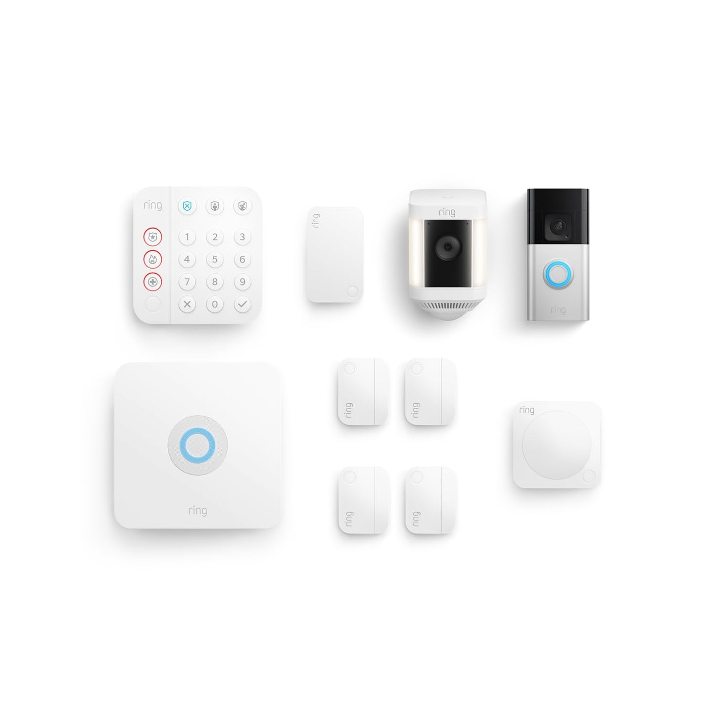 Ring Alarm 8-Piece Kit with Ring Battery Doorbell Plus and Spotlight Cam Plus, Battery