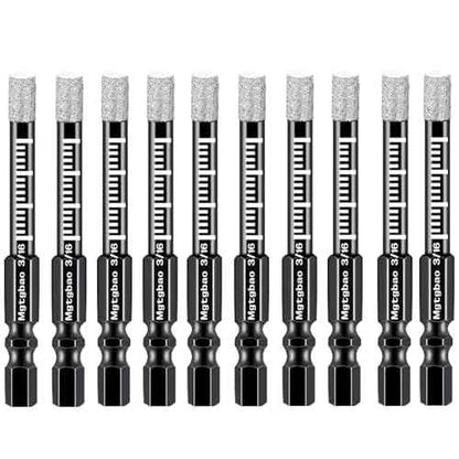 Mgtgbao 10pc 3/16¡± Dry Diamond Drill Bits Set£¬10PCS 5mm Hex Shank Core Drill Bit Brazed with Cooling Wax for Porcelain Tile Ceramic Concrete Granite Marble Hard Materials (not for Wood).