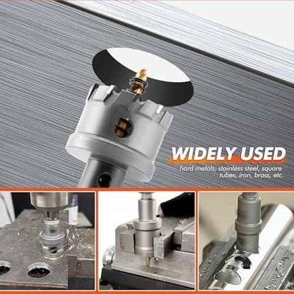 Carbide Hole Saw Kit for Metal - 16Pcs Tungsten Carbide Tipped 5/8"-2-1/4" Inch Hole Cutter Set, for High Precision Cutting of Stainless Steel, Iron, Copper, Brass