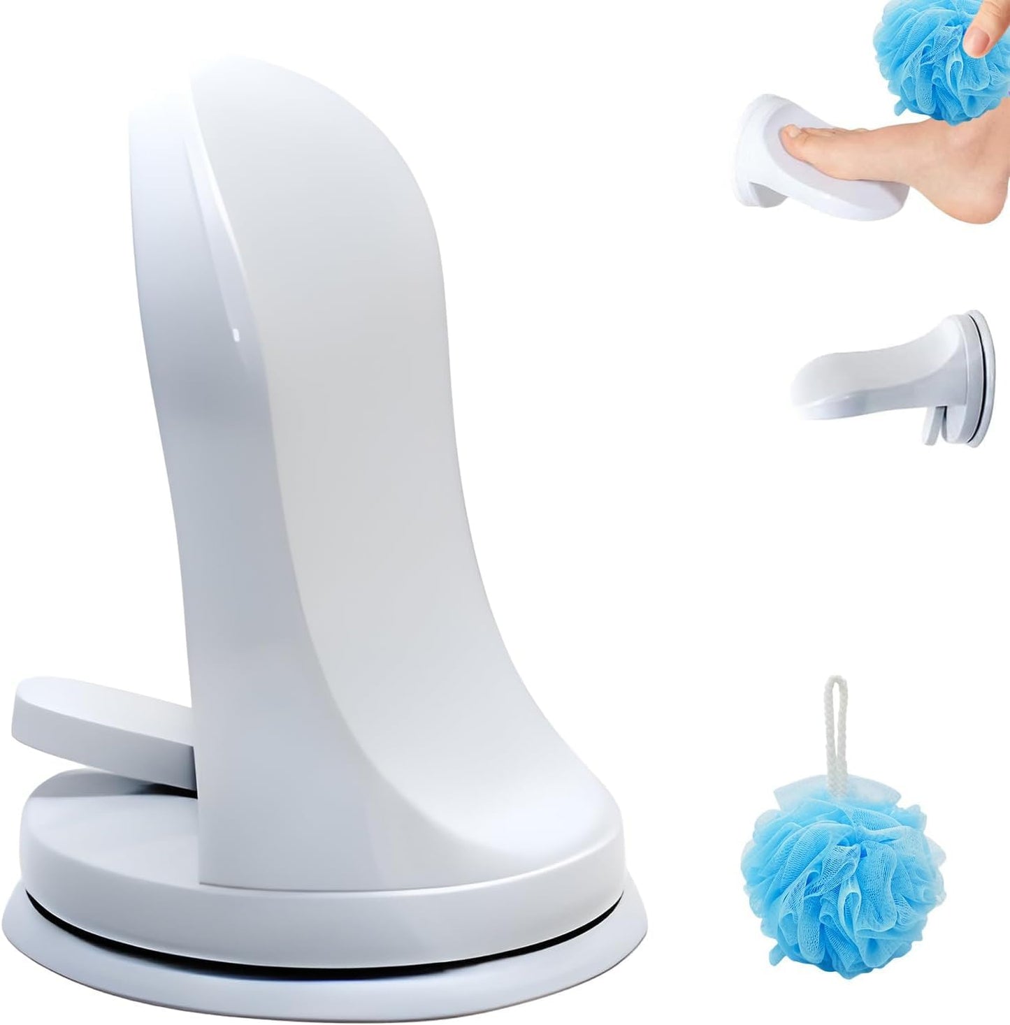 Shower Step - Shower Foot Rest for Shaving Legs, No-Hole Design, Strong Suction Cup, Non-Slip Bathroom Foot Pedal for Inside Shower Shaving Leg