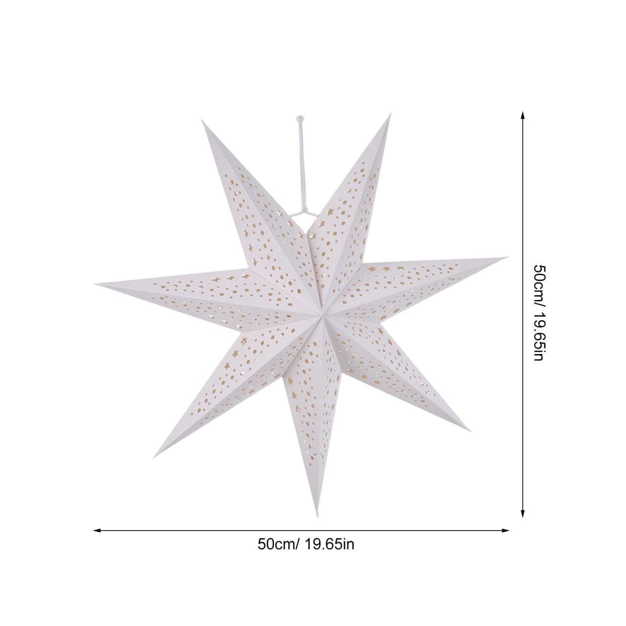 VICASKY 3-Pack Paper Star Lantern Lampshades White Seven-Pointed Star Design Easy Install Christmas Hanging Pendant Decor